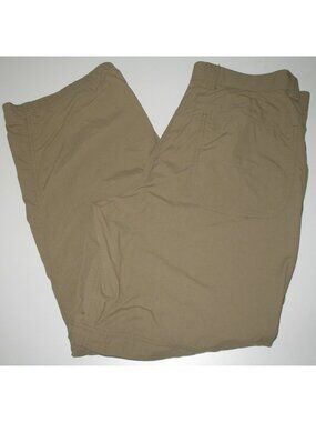 LL Bean Men's 34x28.5 Convertible Hiking Travel Pants Nylon Zip Off Shorts Khaki